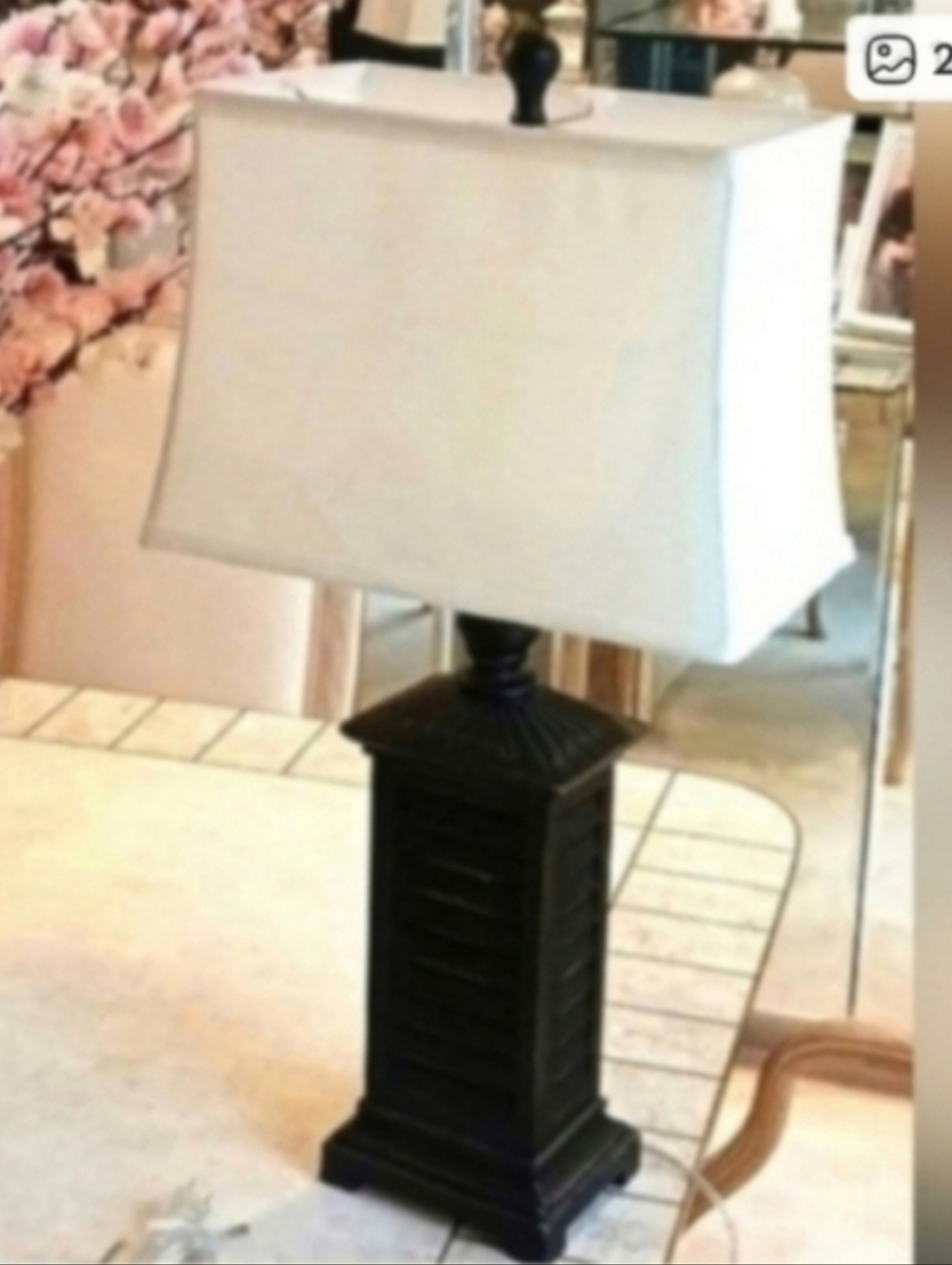 Shutter Lamp W/ Shade,,28" high,,Valeri Parhill/Qvc- Brand New.(black)
